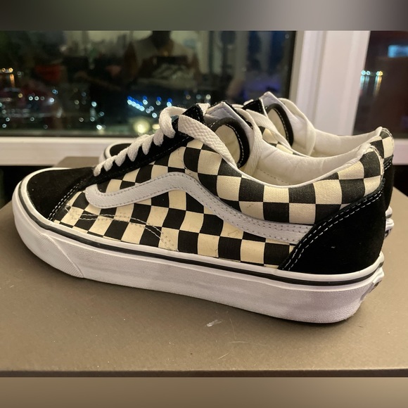 Vans Old Skool Trainers Primary Checkered Black/White Size 7 - Picture 6 of 16